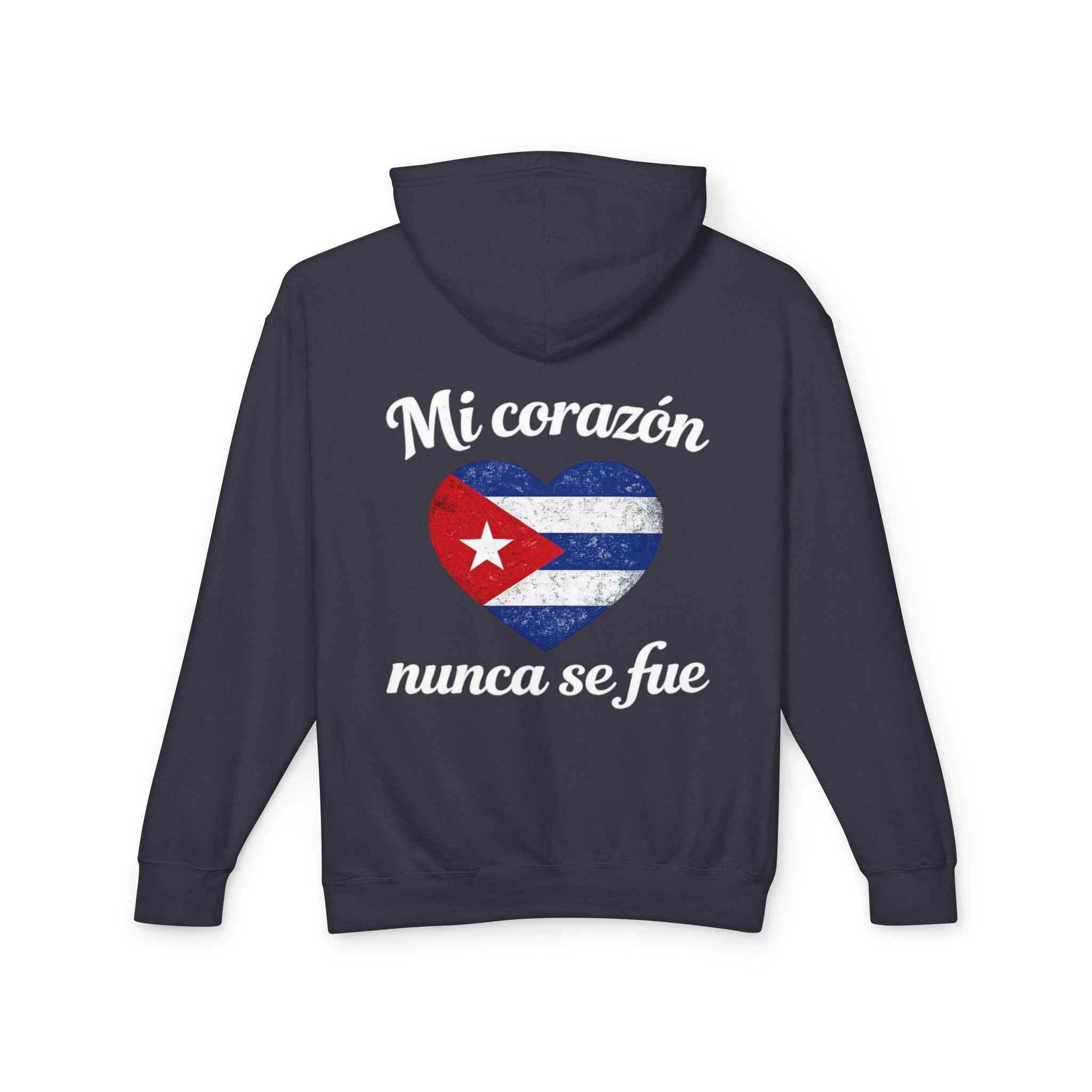 Cuban Flag Heart Hoodie — Vintage Cuba Pride Lightweight Sweatshirt