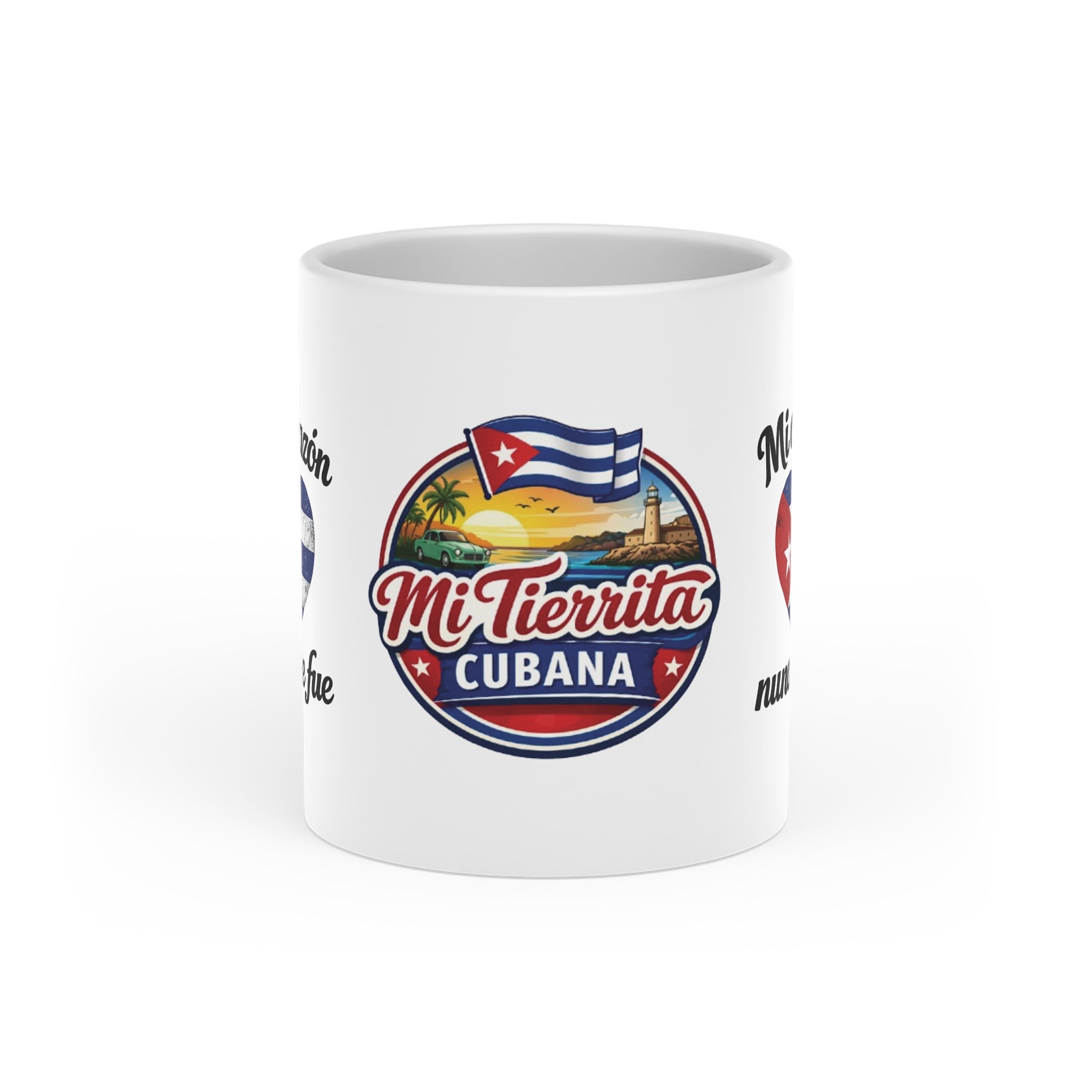 Mi Tierrita Cubana Heart Mug — Cuban Flag & Vintage Island Coffee Cup